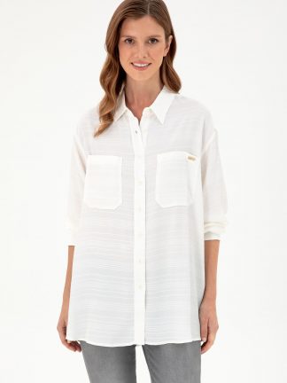 شومیز زنانه کرم یو اس پولو