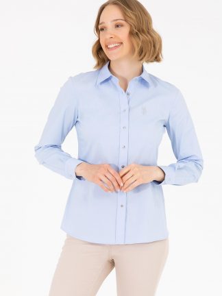 شومیز زنانه آبی روشن یو اس پولو