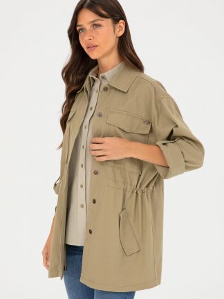 کت زنانه خاکی روشن یو اس پولو