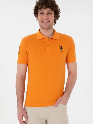 پولوشرت مردانه نارنجی یو اس پولو