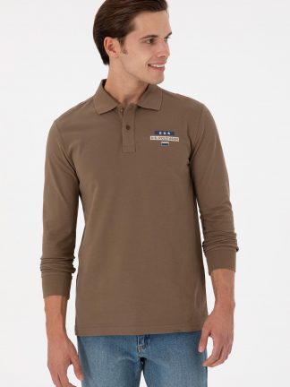 پولوشرت مردانه خاکی روشن یو اس پولو