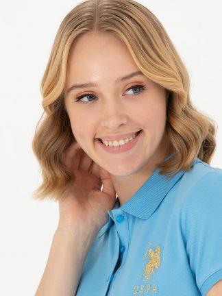 پیراهن و لباس مجلسی زنانه آبی فیروزه ای یو اس پولو