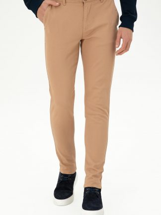 شلوار کتان مردانه شتری یو اس پولو