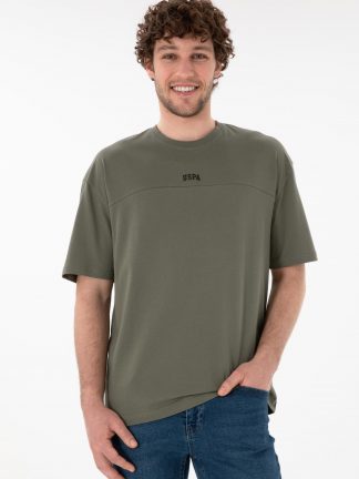 تی شرت مردانه خاکی تیره یو اس پولو