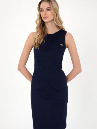 پیراهن و لباس مجلسی زنانه سرمه ای یو اس پولو