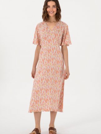 پیراهن و لباس مجلسی زنانه خاکی روشن یو اس پولو