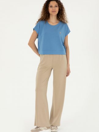 شلوار راحتی زنانه خاکی روشن یو اس پولو