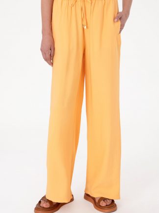 شلوار کتان زنانه خربزه ای یو اس پولو