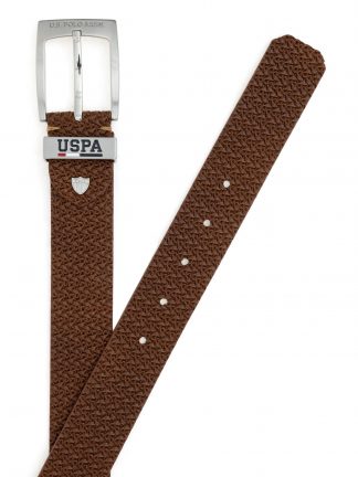 کمربند مردانه قهوه ای یو اس پولو