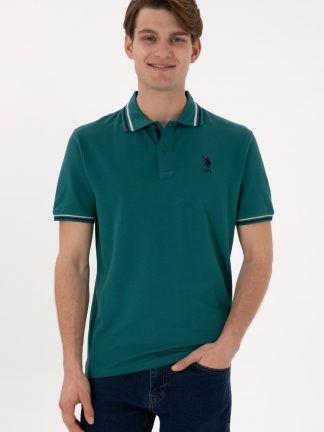 پولوشرت مردانه سبز تیره یو اس پولو