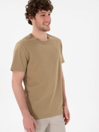 تی شرت مردانه خاکی روشن یو اس پولو