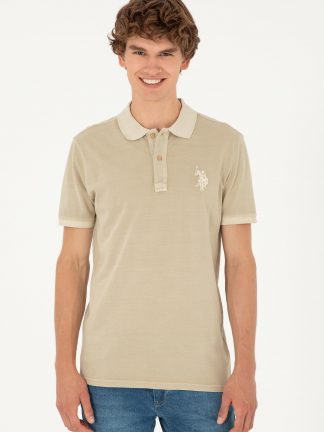 پولوشرت مردانه خاکی روشن یو اس پولو