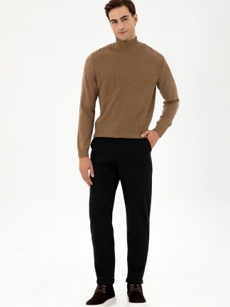 شلوار کتان مردانه مشکی یو اس پولو