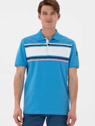 پولوشرت مردانه آبی فیروزه ای یو اس پولو