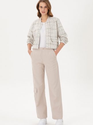 شلوار کتان زنانه طوسی یو اس پولو