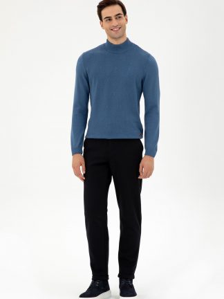 شلوار کتان مردانه سرمه ای یو اس پولو