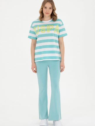 شلوار راحتی زنانه نعنایی یو اس پولو