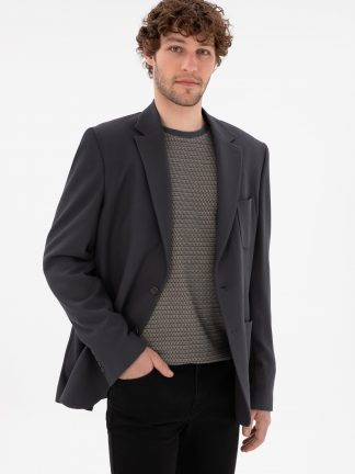 کت مردانه خاکستری تیره یو اس پولو