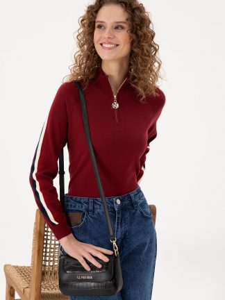 کیف دوشی زنانه مشکی یو اس پولو