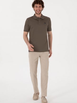 شلوار کتان مردانه طوسی یو اس پولو