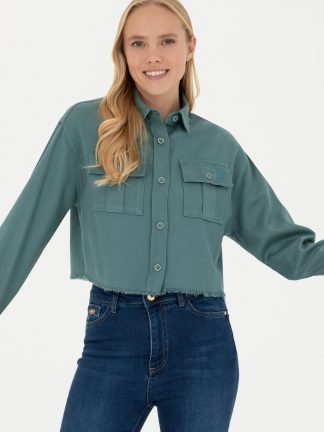 شومیز زنانه نعنایی یو اس پولو