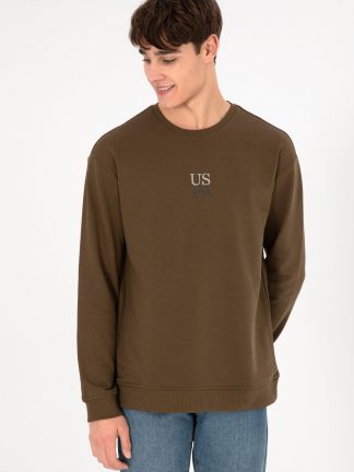 سویشرت مردانه خاکی روشن یو اس پولو