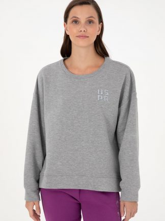 پلیور زنانه خاکی ملانژ یو اس پولو