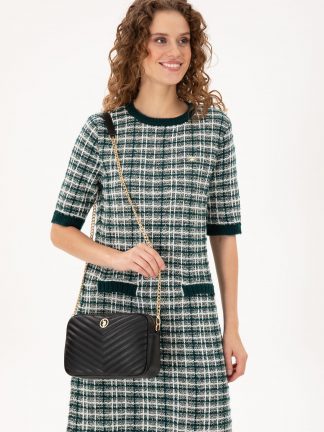 کیف دوشی زنانه مشکی یو اس پولو