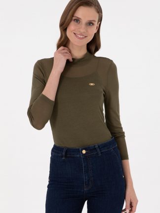 سویشرت زنانه خاکی روشن یو اس پولو