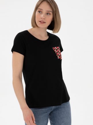 تیشرت زنانه مشکی یو اس پولو