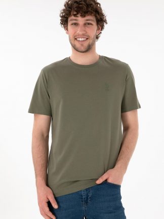 تی شرت مردانه خاکی تیره یو اس پولو