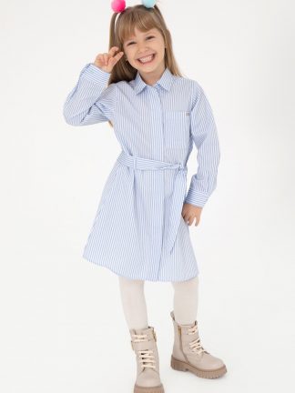 پیراهن دخترانه آبی روشن یو اس پولو