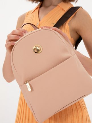 کوله پشتی زنانه صورتی طلایی یو اس پولو