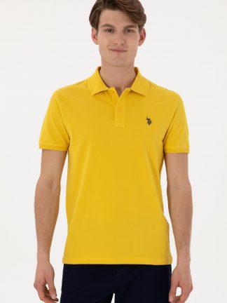 پولوشرت مردانه زرد تیره یو اس پولو