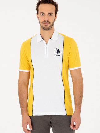 پولوشرت مردانه زعفرانی یو اس پولو