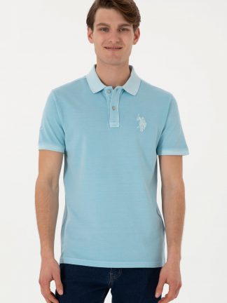 پولوشرت مردانه آبی فیروزه ای یو اس پولو