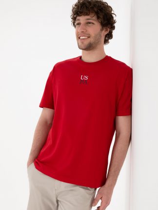 تی شرت مردانه قرمز یو اس پولو
