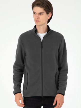 ژاکت مردانه خاکستری تیره یو اس پولو