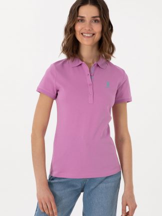 پولوشرت زنانه صورتی روشن یو اس پولو