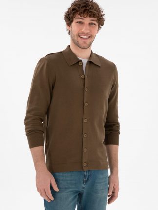 ژاکت مردانه خاکی روشن یو اس پولو