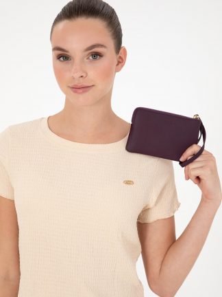 کیف پول زنانه ارغوانی یو اس پولو