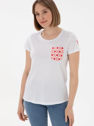 تیشرت زنانه سفید یو اس پولو