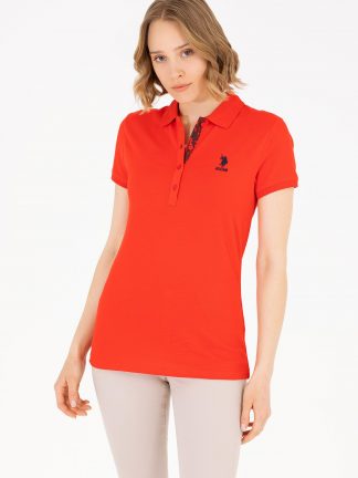 تیشرت زنانه قرمز یو اس پولو