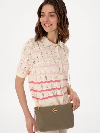 کیف زنانه خاکی تیره یو اس پولو