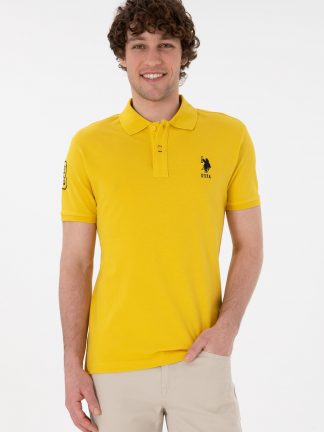 پولوشرت مردانه زرد تیره یو اس پولو