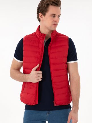 جلیقه ورزشی مردانه قرمز یو اس پولو