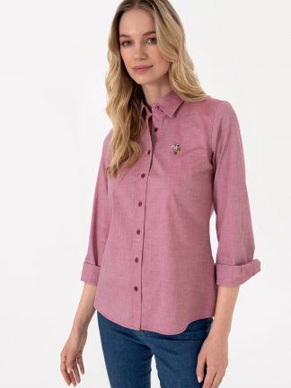 شومیز زنانه آلبالویی یو اس پولو