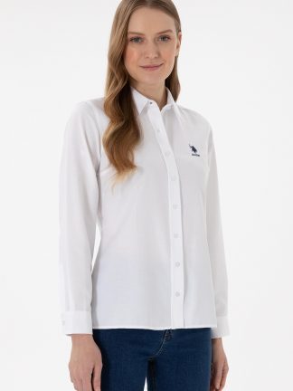 شومیز زنانه سفید یو اس پولو