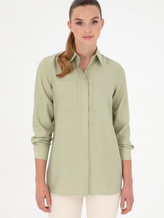 شومیز زنانه خاکی روشن یو اس پولو