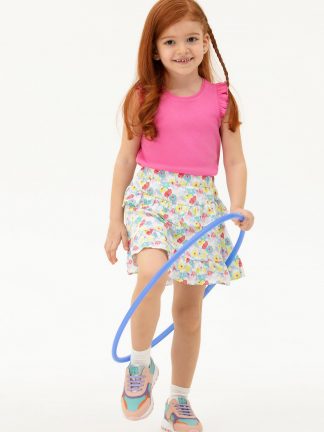 دامن دخترانه صورتی یو اس پولو